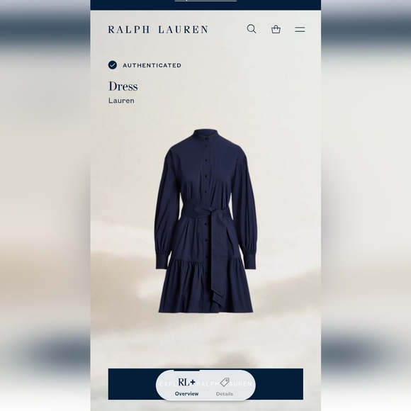 Ralph Lauren Dresses & Skirts - Lauren Ralph Lauren Navy Blue Drop Waist Dress Size 12